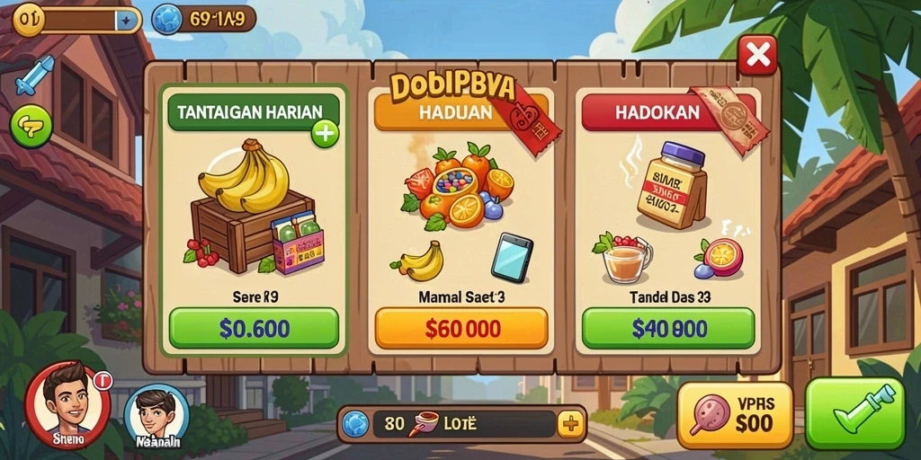 Menunjukkan sistem upgrade karakter yang menarik.